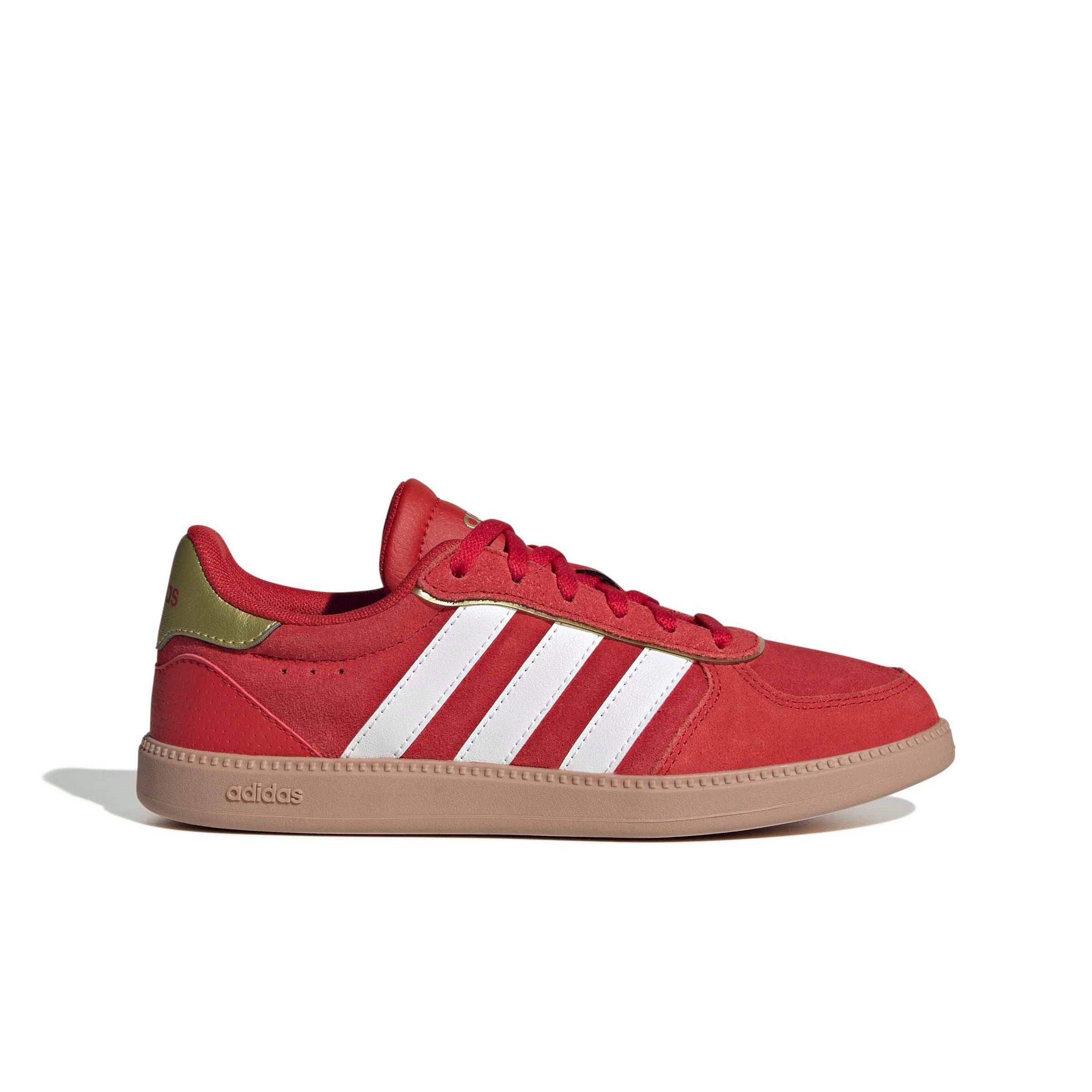 adidas Breaknet Sleek "Better Scarlet/Chalk White/Gold Metallic" Grade School Girls' Shoe - SCARLET/WHITE/GOLD